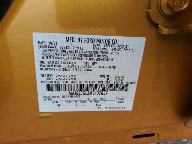 Photo 10 from auction – 2021 FORD ECOSPORT S with VIN MAJ6S3GL2MC437837
