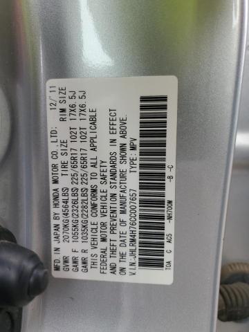 Photo 10 from auction – 2012 HONDA CR-V EXL with VIN JHLRM4H76CC007657