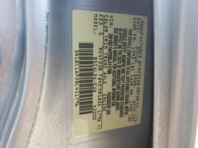 Photo 10 from auction – 2011 NISSAN VERSA S with VIN 3N1BC1AP2BL411796