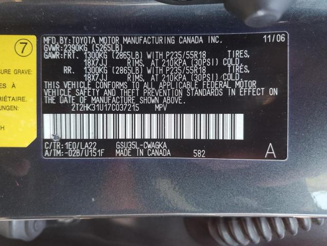 Photo 10 from auction – 2007 LEXUS RX 350 with VIN 2T2HK31U17C037215
