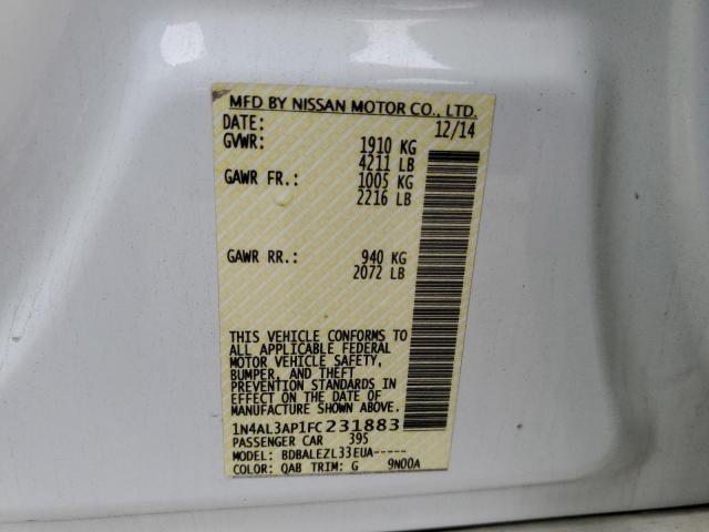 Photo 10 from auction – 2015 NISSAN ALTIMA 2.5 with VIN 1N4AL3AP1FC231883