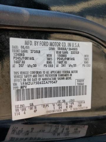 Photo 10 from auction – 2002 FORD EXPLORER L with VIN 1FMZU75E62ZA79547