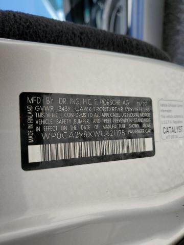 Photo 10 from auction – 1998 PORSCHE BOXSTER with VIN WP0CA298XWU621195