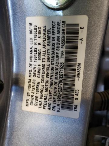 Photo 10 from auction – 2016 HONDA CIVIC EX with VIN 19XFC2F70GE071525