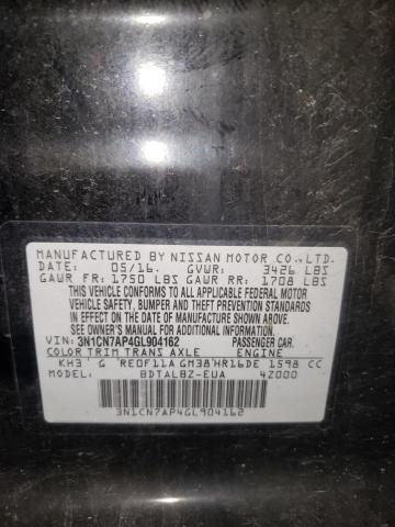Photo 10 from auction – 2016 NISSAN VERSA S with VIN 3N1CN7AP4GL904162