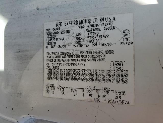 Photo 10 from auction – 2002 FORD RANGER with VIN 1FTYR11U32PB07392