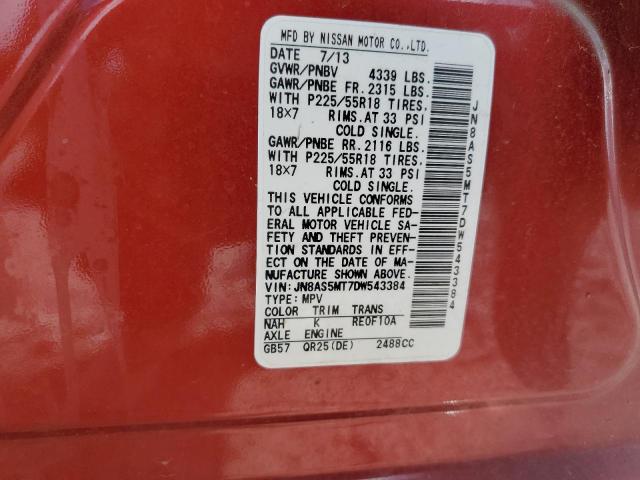 Photo 10 from auction – 2013 NISSAN ROGUE S with VIN JN8AS5MT7DW543384