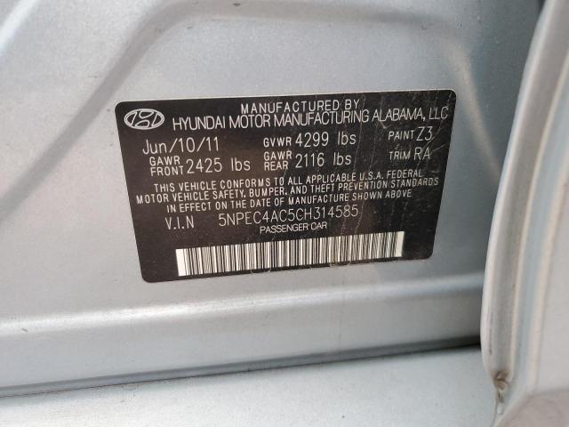 Photo 10 from auction – 2012 HYUNDAI SONATA SE with VIN 5NPEC4AC5CH314585