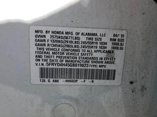 Photo 10 from auction – 2016 ACURA MDX TECHNO with VIN 5FRYD4H45GB019823