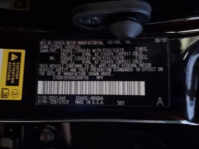 Photo 10 from auction – 2013 TOYOTA HIGHLANDER with VIN 5TDDK3EH5DS268749