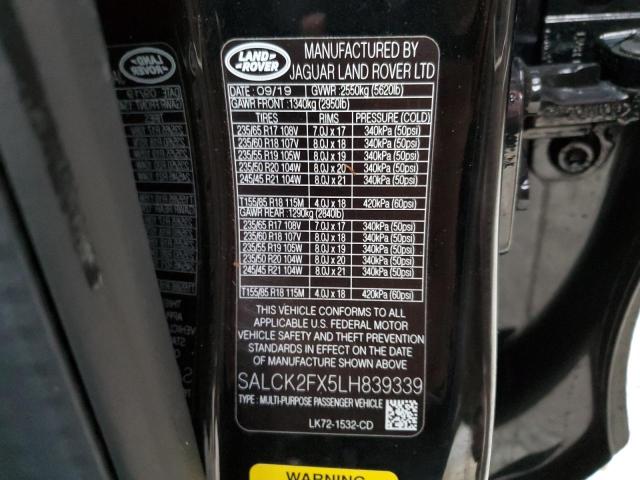 Photo 10 from auction – 2020 LAND ROVER DISCOVERY with VIN SALCK2FX5LH839339