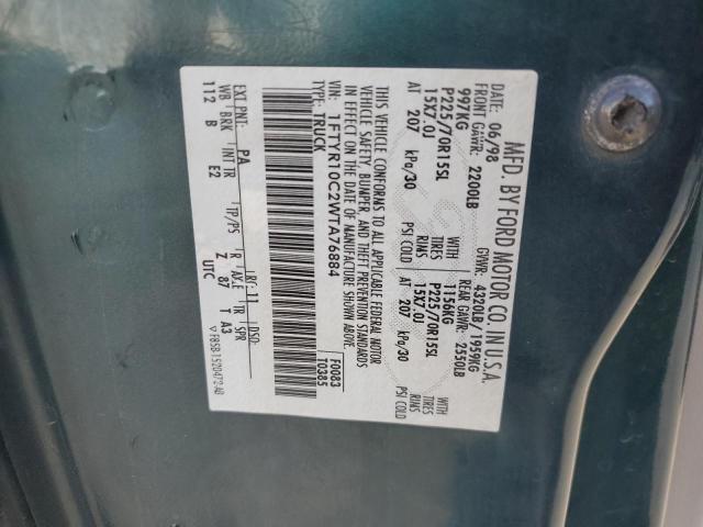 Photo 10 from auction – 1998 FORD RANGER with VIN 1FTYR10C2WTA76884