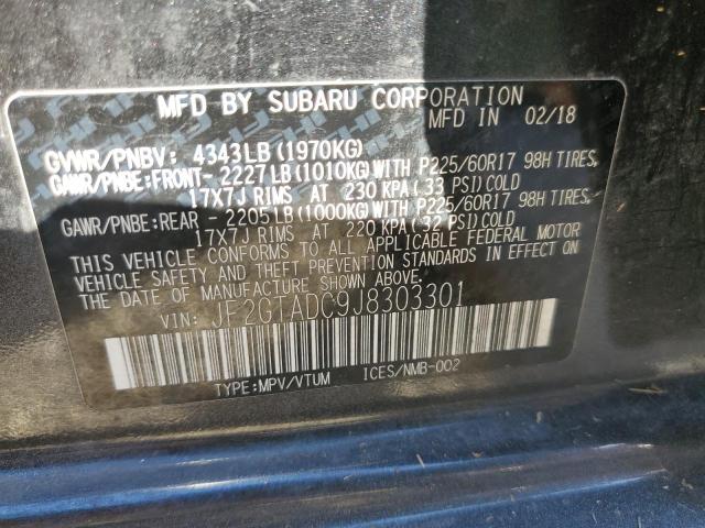 Photo 10 from auction – 2018 SUBARU CROSSTREK with VIN JF2GTADC9J8303301