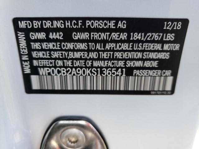 Photo 10 from auction – 2019 PORSCHE 911 CARRER with VIN WP0CB2A90KS136541