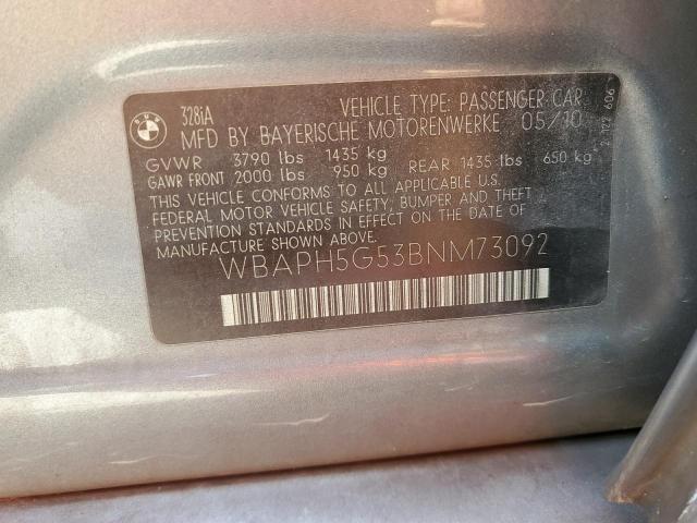 Photo 10 from auction – 2011 BMW 328 I SULE with VIN WBAPH5G53BNM73092