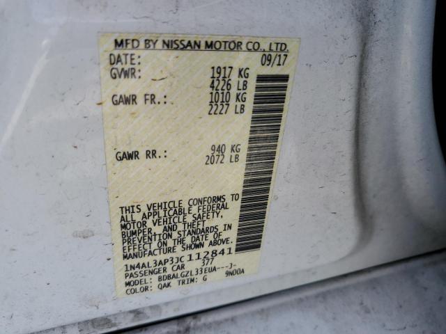 Photo 10 from auction – 2018 NISSAN ALTIMA 2.5 with VIN 1N4AL3AP3JC112841