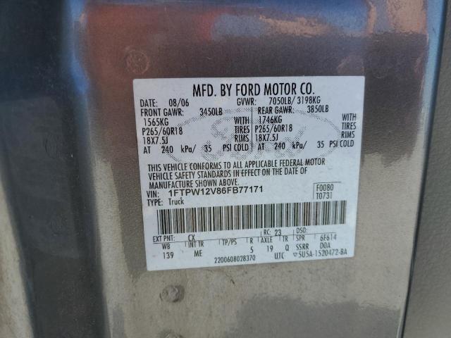 Photo 10 from auction – 2006 FORD F150 SUPER with VIN 1FTPW12V86FB77171
