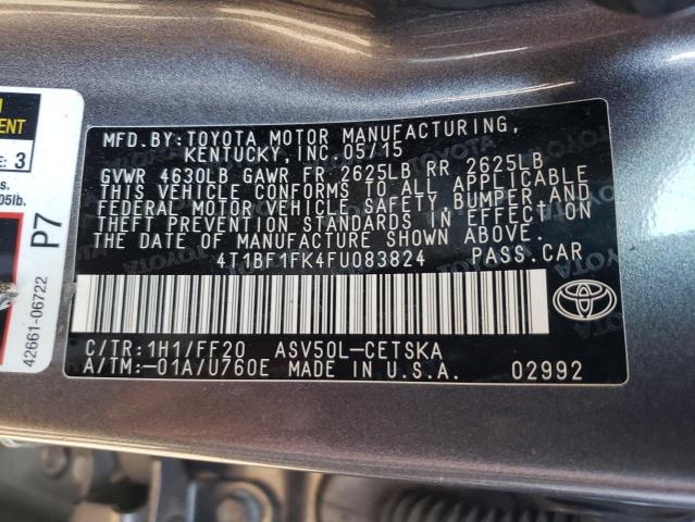 Photo 10 from auction – 2015 TOYOTA CAMRY LE with VIN 4T1BF1FK4FU083824