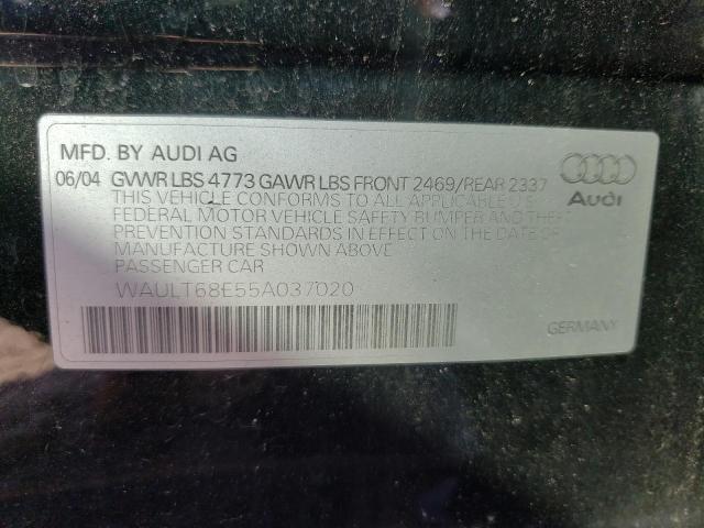 Photo 10 from auction – 2005 AUDI A4 3.0 QUA with VIN WAULT68E55A037020