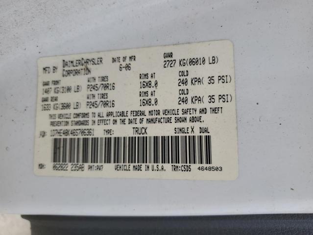 Photo 10 from auction – 2006 DODGE DAKOTA QUA with VIN 1D7HE48K46S706361