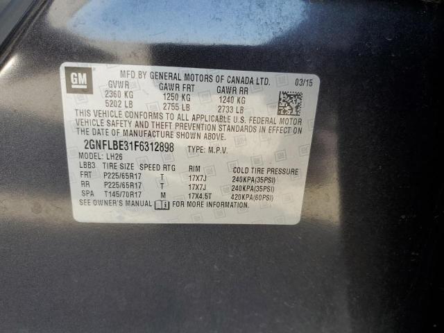 Foto 10 de la subasta – 2015 CHEVROLET EQUINOX LT con VIN 2GNFLBE31F6312898