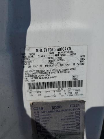 Photo 10 from auction – 2008 FORD F150 with VIN 1FTRF12238KE14867