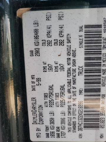 Photo 10 from auction – 1999 DODGE RAM 1500 with VIN 3B7HC13Z2XG216996