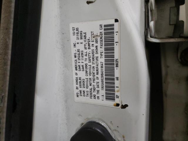 Photo 10 from auction – 2008 ACURA TL with VIN 19UUA66298A019647
