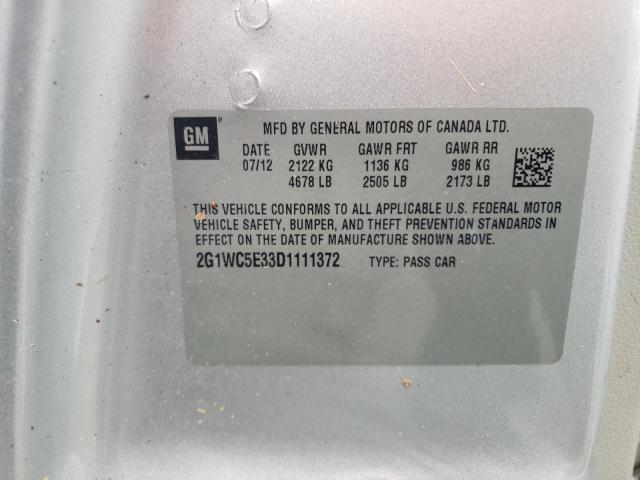 Photo 10 from auction – 2013 CHEVROLET IMPALA LTZ with VIN 2G1WC5E33D1111372