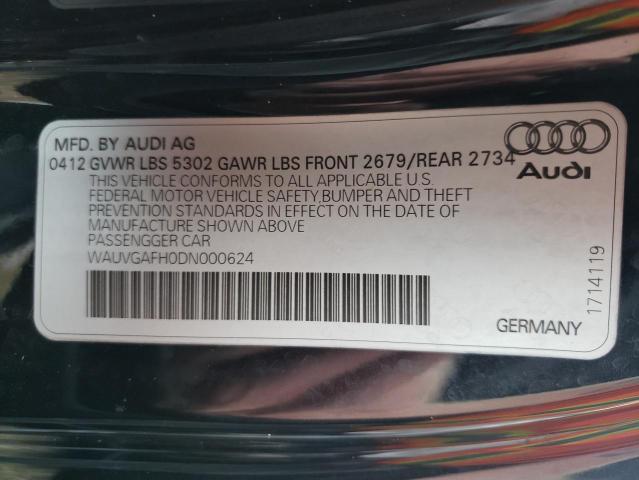 Photo 10 from auction – 2013 AUDI S5 PRESTIG with VIN WAUVGAFH0DN000624