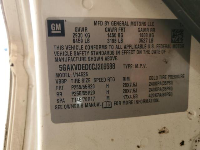 Photo 10 from auction – 2012 BUICK ENCLAVE with VIN 5GAKVDED0CJ209588