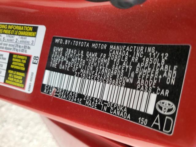 Photo 10 from auction – 2013 TOYOTA COROLLA BA with VIN 2T1BU4EE5DC998859