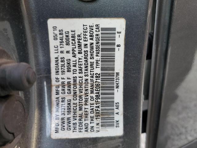 Photo 10 from auction – 2010 HONDA CIVIC EXL with VIN 19XFA1F98AE067182