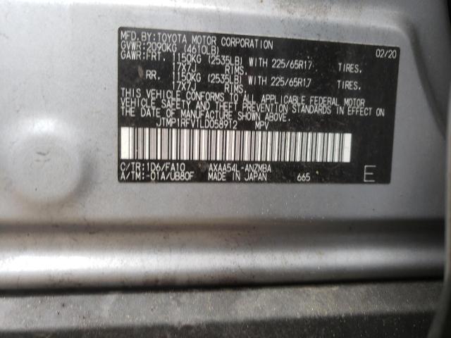 Photo 10 from auction – 2020 TOYOTA RAV4 XLE with VIN JTMP1RFV1LD058912