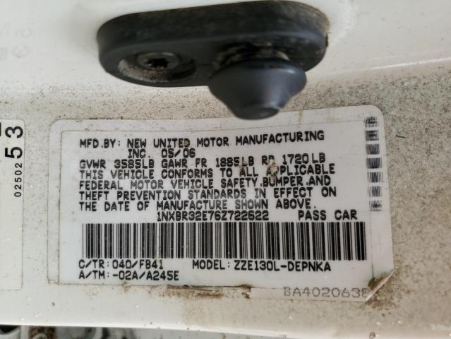 Photo 10 from auction – 2006 TOYOTA COROLLA CE with VIN 1NXBR32E76Z722622
