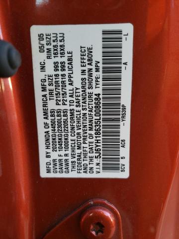 Zdjęcie 10 z aukcji – 2005 HONDA ELEMENT EX z VIN 5J6YH18635L008684