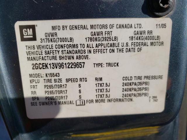 Photo 10 from auction – 2006 CHEVROLET SILVERADO with VIN 2GCEK13V961229657