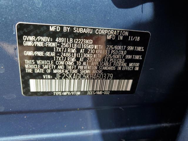 Photo 10 from auction – 2019 SUBARU FORESTER P with VIN JF2SKAGC5KH460379