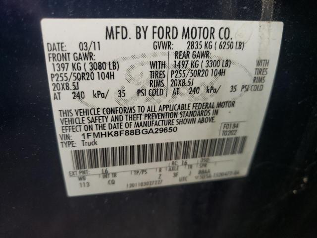 Foto 10 de la subasta – 2011 FORD EXPLORER L con VIN 1FMHK8F88BGA29650