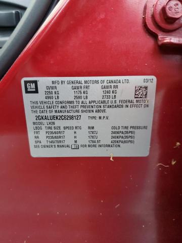 Photo 10 from auction – 2012 GMC TERRAIN SL with VIN 2GKALUEK2C6298127