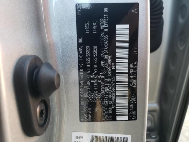Photo 10 from auction – 2021 TOYOTA HIGHLANDER with VIN 5TDEBRCH3MS027136