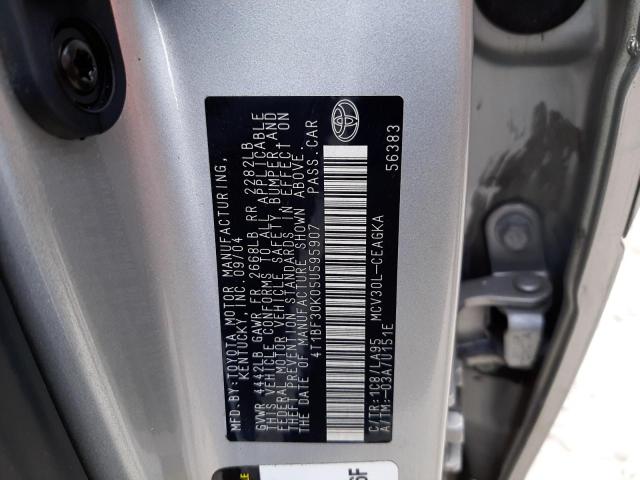 Photo 10 from auction – 2005 TOYOTA CAMRY LE with VIN 4T1BF30K05U595907
