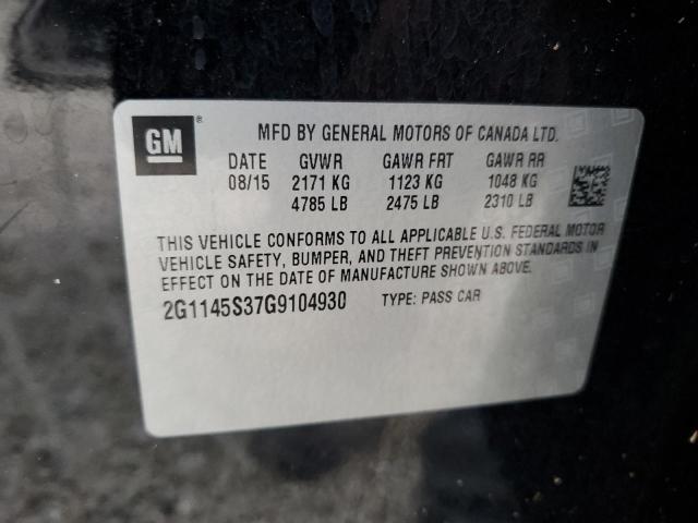 Photo 10 from auction – 2016 CHEVROLET IMPALA LTZ with VIN 2G1145S37G9104930