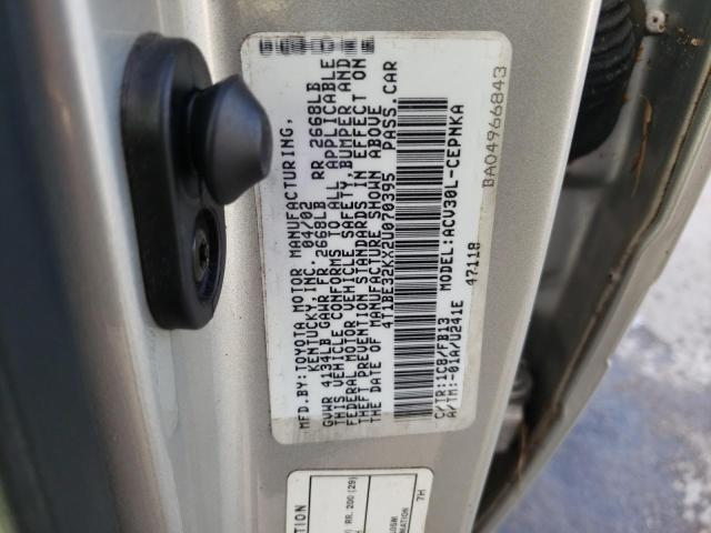Photo 10 from auction – 2002 TOYOTA CAMRY LE with VIN 4T1BE32KX2U070395