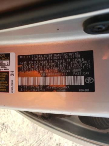 Photo 10 from auction – 2009 TOYOTA CAMRY BASE with VIN 4T4BE46K99R081274