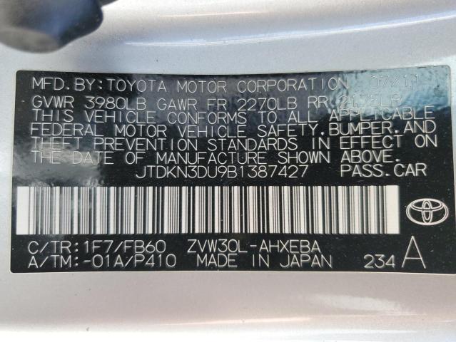 Photo 10 from auction – 2011 TOYOTA PRIUS with VIN JTDKN3DU9B1387427