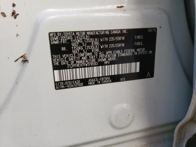 Photo 10 from auction – 2015 TOYOTA RAV4 LIMIT with VIN 2T3YFREV7FW178583