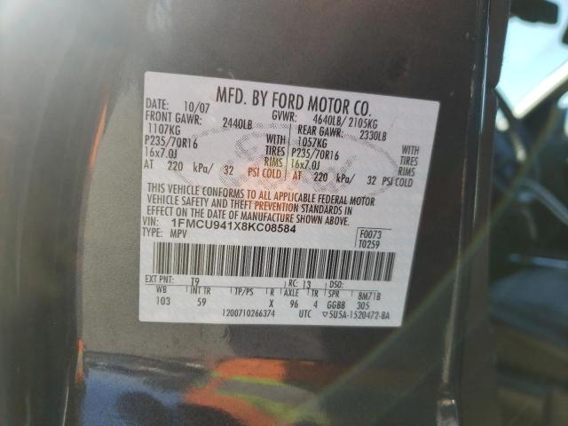 Photo 10 from auction – 2008 FORD ESCAPE LIM with VIN 1FMCU941X8KC08584