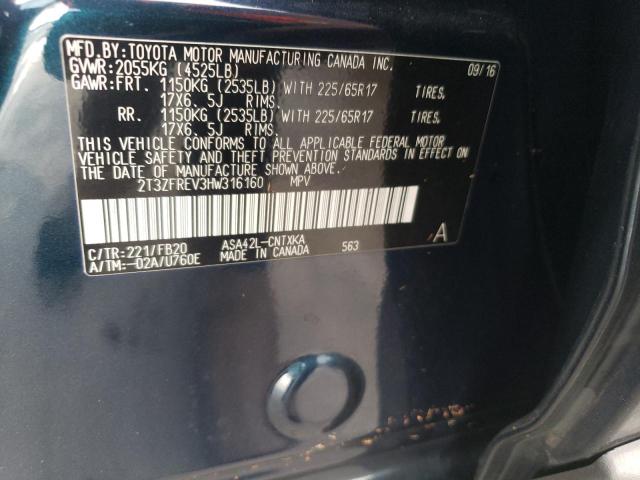 Photo 10 from auction – 2017 TOYOTA RAV4 LE with VIN 2T3ZFREV3HW316160