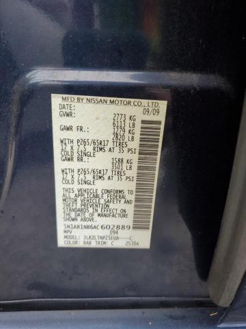 Photo 10 from auction – 2010 NISSAN PATHFINDER with VIN 5N1AR1NB6AC602889